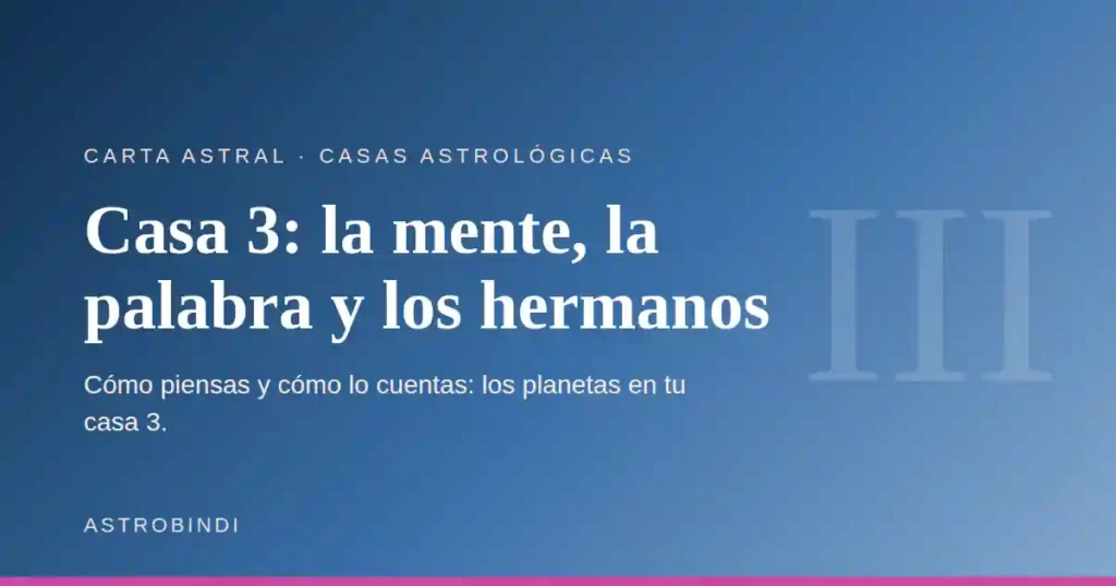 Casa 3 en astrología: la mente, la palabra y los hermanos — AstroBindi