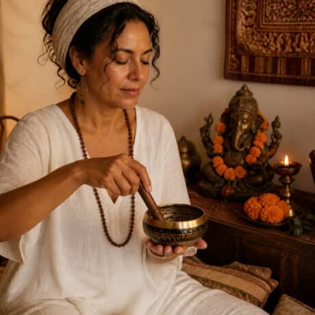 cuenco-tibetano-ganesha-mujer-meditando