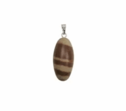 Colgante piedra shiva lingam plata