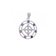 Colgante Nudo de Brujas chakras- plata de ley