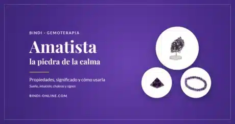 Amatista: drusa, pirámide y pulsera de amatista de Bindi, la piedra de la calma