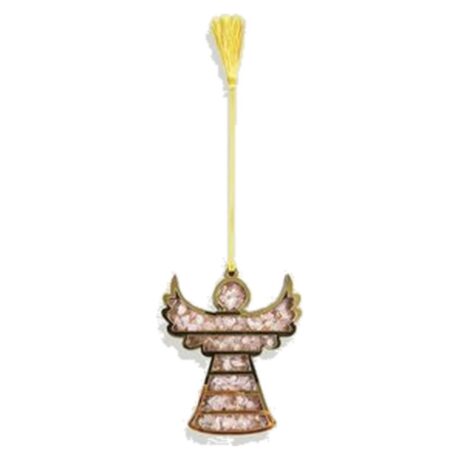 Ángel energía de los deseos de cuarzo rosa para colgar