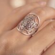 Anillo cubo Metatron plata