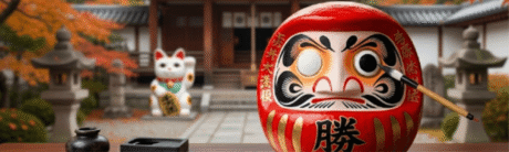 banner daruma amuleto japones