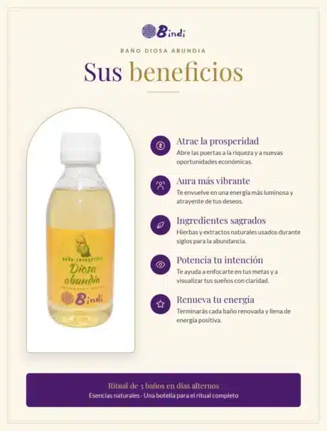 Beneficios del baño Diosa Abundia