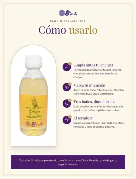 Cómo usar el baño Diosa Abundia