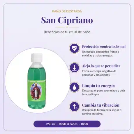 Beneficios del Baño de descarga San Cipriano