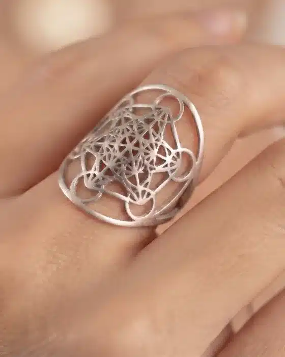 Amuletos de plata: anillo cubo de Metatrón