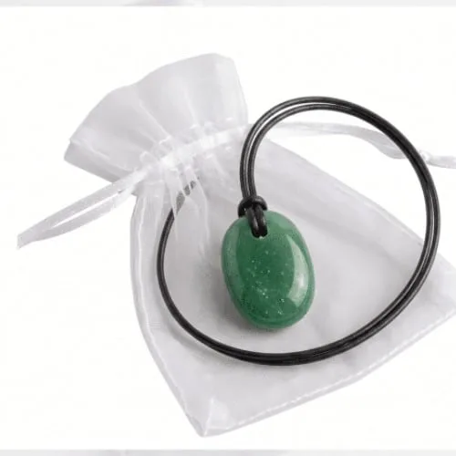 Colgante de piedra natural con cordón y saquito, regalo para retiros