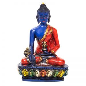 Buda de la medicina azul y rojo