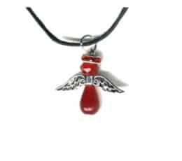 Colgante ángel del amor con cristal rojo y cordón