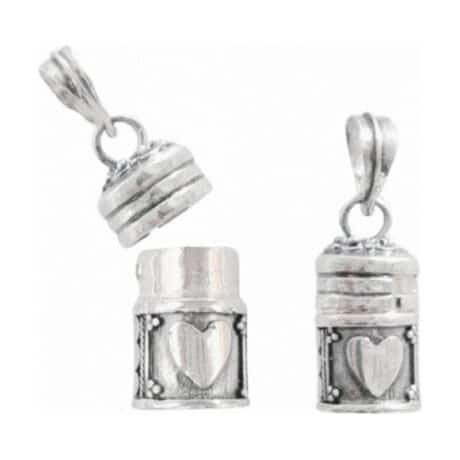 Colgante cofre de los deseos corazón 17 mm plata de ley