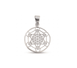 Colgante Cubo Metatron plata de ley