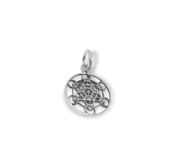 Colgante cubo Metatron 1.6 cm plata