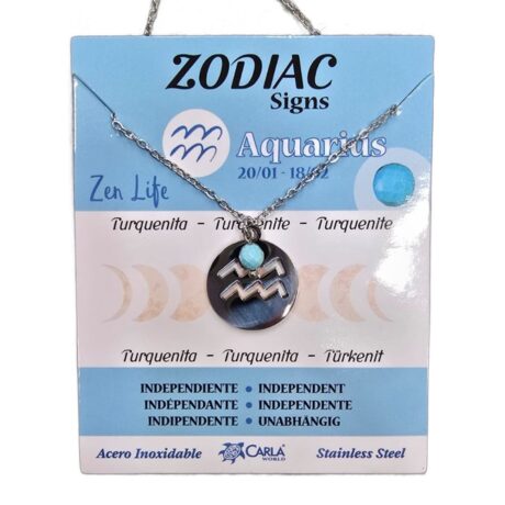 colgante horoscopo acuario acero carton