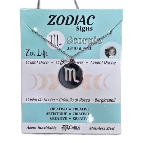 colgante horoscopo escorpio acero carton