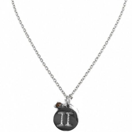 colgante horoscopo geminis acero inoxidable cuadrada