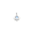 Colgante flor de loto piedra luna- plata de ley