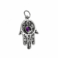 Colgante mano Fatima con cristal transmutador-plata de ley