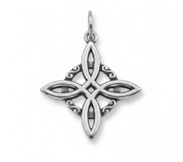 Colgante nudo de brujas plata de ley