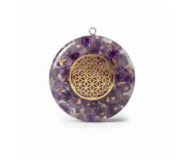 Colgante orgonita flor de la vida amatista