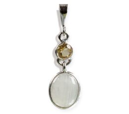 Colgante de plata con piedra luna y topacio