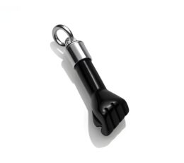 Colgante puño de azabache asturiano 2 cm - plata de ley