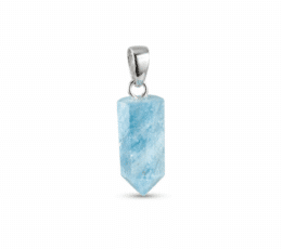 Colgante aguamarina punta plata de ley