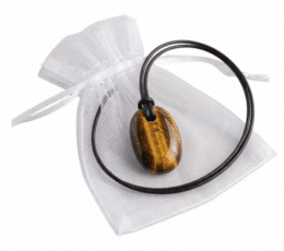 Colgante rodado ojo de tigre con agujero