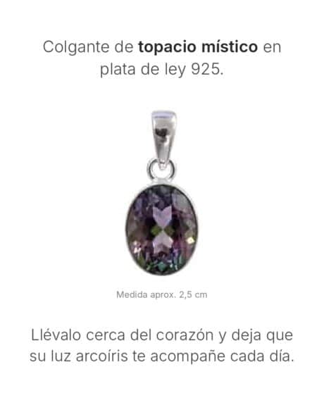 Colgante topacio místico plata de ley 925