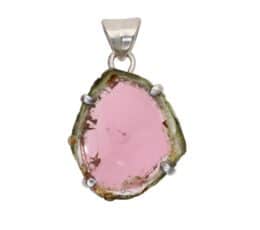 Colgante turmalina sandia plata