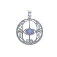 Colgante Vesica Piscis piedra lunar- Plata de ley