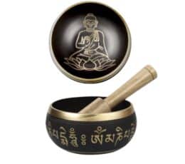 Cuenco tibetano negro con buda