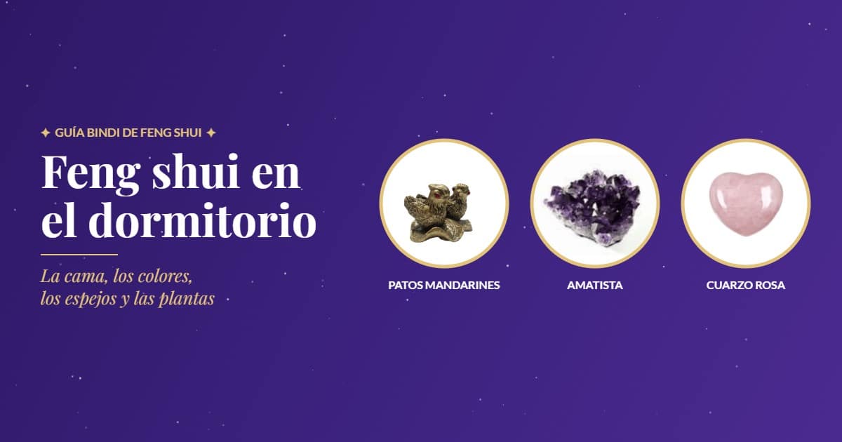 Feng shui en el dormitorio: patos mandarines, drusa de amatista y corazón de cuarzo rosa