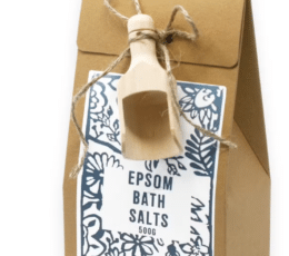 Sales de Epsom para baño energético 500 g con cacito de madera