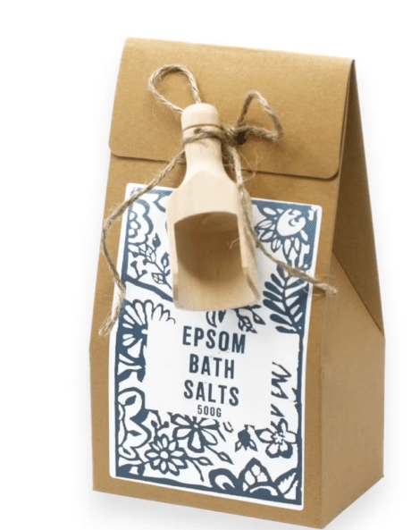 Sales de Epsom para baño energético 500 g con cacito de madera
