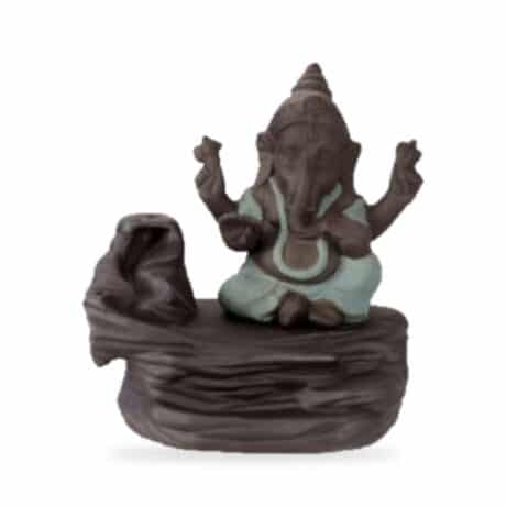 Incensario de reflujo Ganesha verde