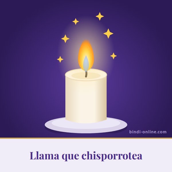 Llama de vela que chisporrotea significado