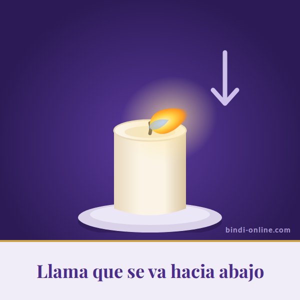 Llama de vela que se va hacia abajo significado