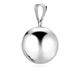 Llamador de ángeles liso de 14 mm en plata de ley