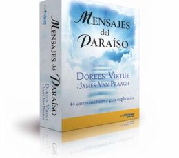 Oráculo Mensajes del Paraíso de Doreen Virtue y James Van Praagh, caja con 44 cartas médium