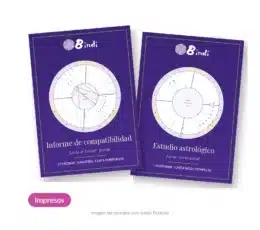 Pack impreso de Bindi: estudio astrológico personalizado y informe de compatibilidad de pareja