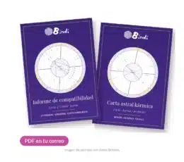 Pack en PDF de Bindi: carta astral kármica e informe de compatibilidad de pareja