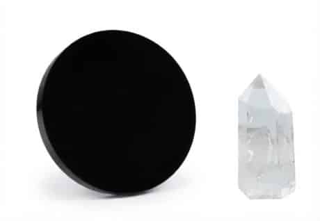 Pack espejo de obsidiana para meditación con cristal de roca