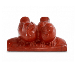 Pareja patos mandarines jaspe rojo