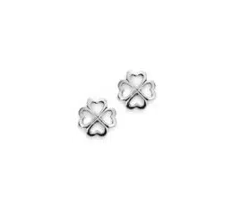 pendientes trebol plata