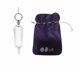 péndulo cristal de roca punta metal