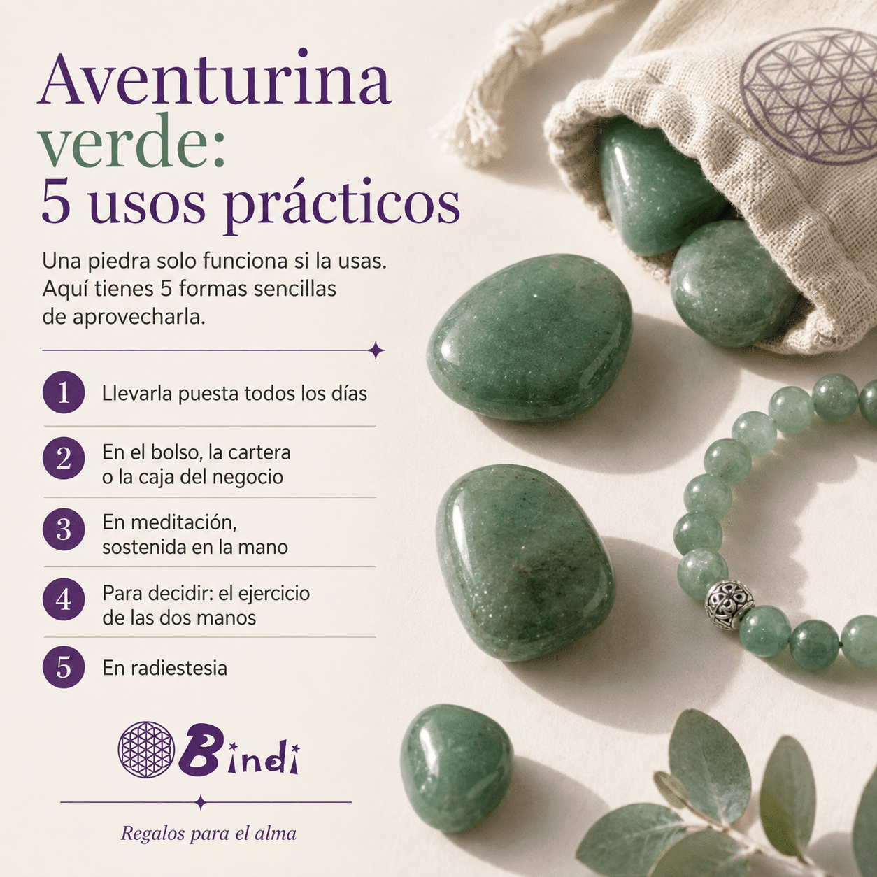 Propiedadades aventurina verde