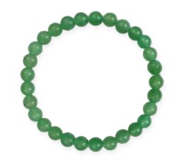 Pulsera de aventurina verde con bolas lisas de 6 mm