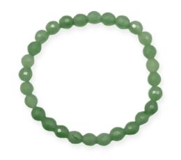 Pulsera de aventurina verde con bolas facetadas de 6 mm